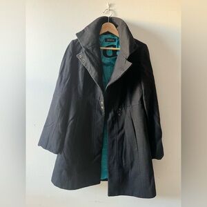 GUESS Women's Mid-length Wool Black Coat